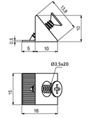 Bagbeklædningsholder 15x10x10 mm, lysbrun plastik (10 stk)