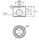 Samlebeslag M10 - Hus Ø15x12,5 mm + penolskrue 7,5 mm, elgalvaniseret (sæt)