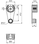 Samlebeslag rafixhus Ø20 mm, hvid plastik