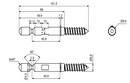 Bolt til seng Ø10x102 mm, elgalvaniseret