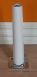 Møbelben til skabe Ø35x140 mm incl. beslag til montering, hvidmalet bøgetræ