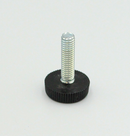 Stillefod m/fast fod M6, sort plastik