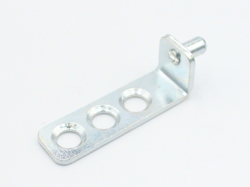 Vinkel 40x12x2 mm med Ø5 mm tap og 3 huller, elgalvaniseret