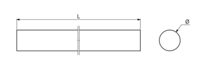 Bøjlestang Ø18x472 mm, ubehandlet egetræ