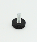 Stillefod m/fast fod M6, sort plastik