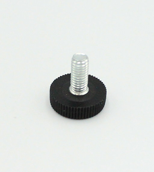 Stillefod m/fast fod M6, sort plastik