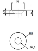Magnet (3 kg) Ø15x4 mm, metal