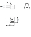 Glashyldebærer Ø3x13 mm, transparent plastik/metal (10 stk)