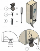 Fodpedal 79x45 mm t/skab, hvidmalet metal