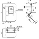 Fodpedal 79x45 mm t/skab, hvidmalet metal