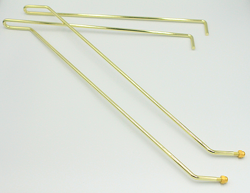 Hyldeholder Ø4x244 mm, messingfarvet metal (H+V = 1 sæt)