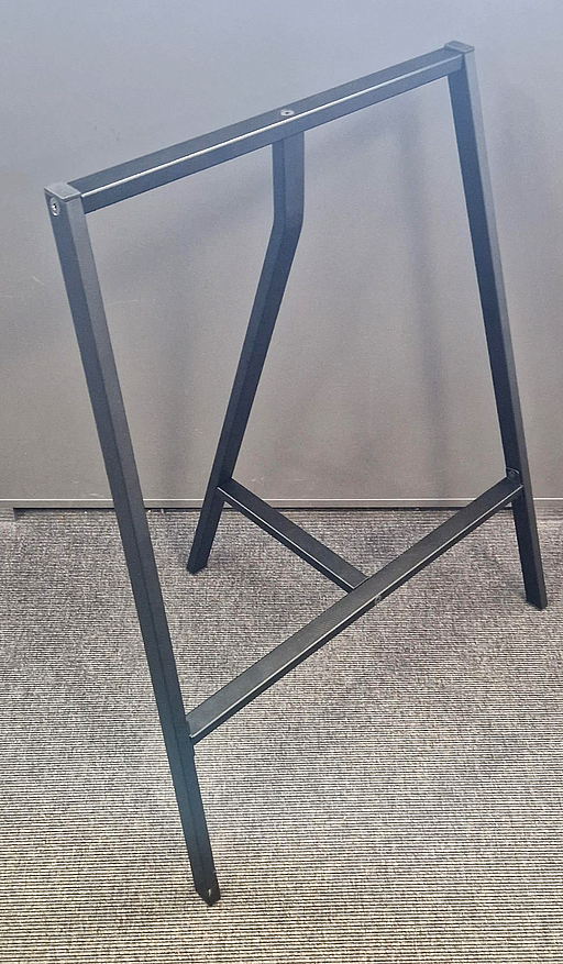 Bordstel 390x700 mm, sort pulverlakeret stål (sæt)