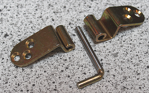Klapbordshængsel til ca. 25 mm bordplade, gulgalvaniseret