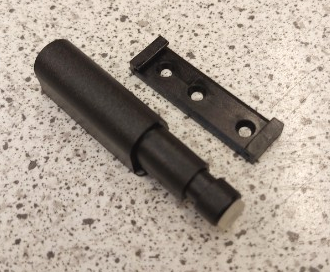 Lågeåbner "Push" 49x14,5 mm m/anslagsdæmper, sort