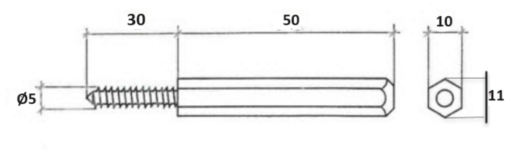 Skjult hyldebærer 10x48 mm t/svævehylde, elgalvaniseret