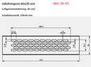 Udluftningsrist, messingfarvet aluminium - flere varianter