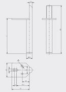 Sortmalet ben Ø25x150 mm, mat