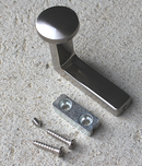 Knag til akustikpanel 14x54 mm, børstet metal