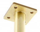 Messingben Ø25x150 mm med plade 60x60 mm, børstet