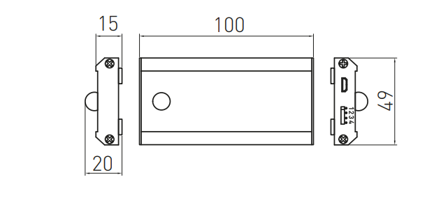 Skabslampe LED 49x100x15 mm, aluminium