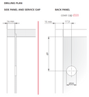 Ophængsbeslag t/skab 34,5x147 mm, elgalvaniseret (1 sæt)