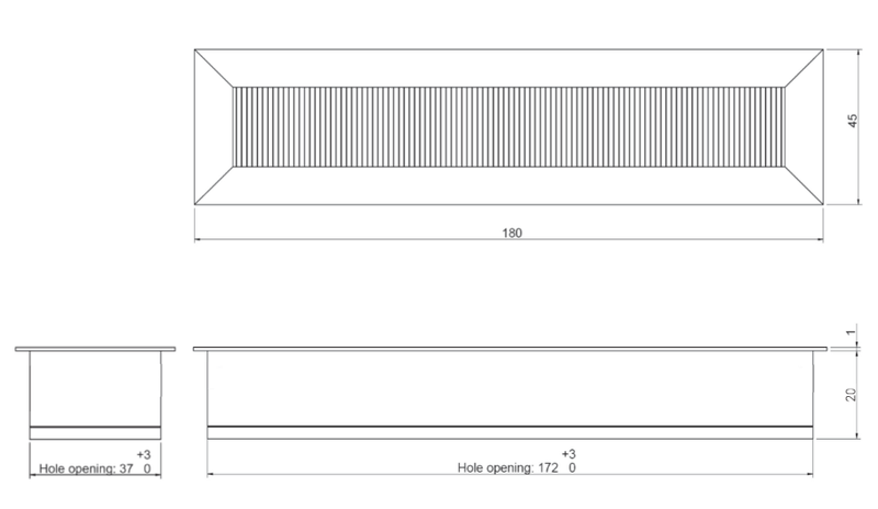 Kabelgennemføring 180x45x20 mm, aluminium