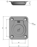 Lemmehank 50x60 mm, rustfri stål