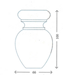 Kommodeben Ø66x100 mm, ubehandlet fyrretræ