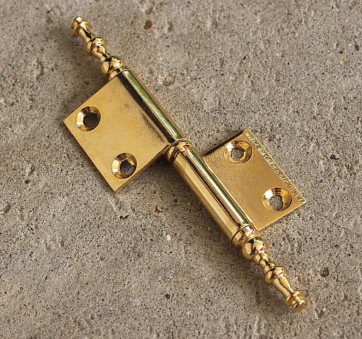 Kanthængsel 30x18 mm - venstre, messingfarvet metal