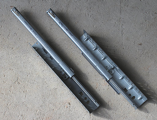 Skuffeudtræk HETTICH 500 mm Push-funktion og deludtræk, metal (sæt)