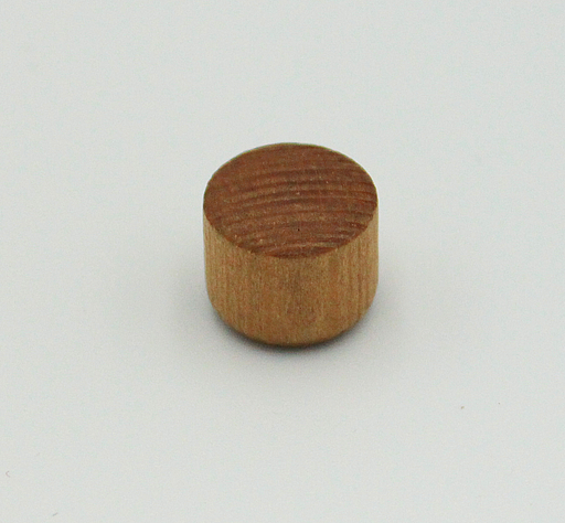 Dækknap med buet ende Ø10x10 mm, brunbejdset fyrretræ (10 stk)