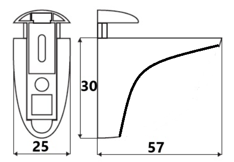 Hyldeholder til 5-16 mm hylde, gråmalet metal (sæt)