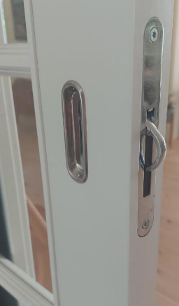 Skålegreb til ifræsning til skydedør 77x25 mm, metal