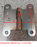 Dørhængsel 90x95 mm - højre, elgalvaniseret
