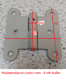 Dørhængsel 88x95 mm - venstre, gråmalet metal