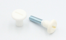 Samleskrue M6 + bøsning M6x16 mm, hvid plastik (sæt) - flere varianter