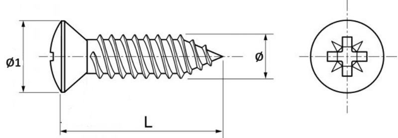 Træskrue Ø4,0x16 mm m/Ø7,5 mm linsehoved, messingbelagt (10 stk)