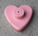 Plastikgreb 55x55 mm "hjerte", lyserød