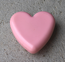 Plastikgreb 55x55 mm "hjerte", lyserød