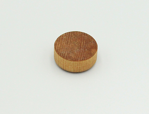 Dækknap med buet ende Ø20x10 mm, brunbejdset fyrretræ (10 stk)