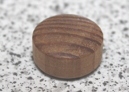 Dækknap med buet ende Ø20 mm, brunbejdset fyrretræ (10 stk)