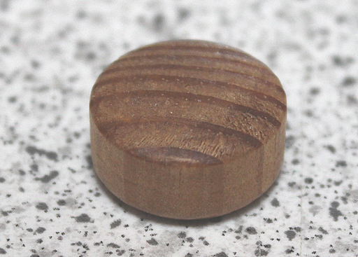 Dækknap med buet ende Ø20x10 mm, brunbejdset fyrretræ (10 stk)