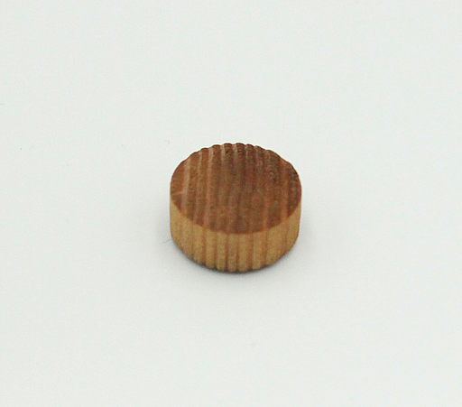 Dækknap med buet ende Ø15x8 mm, brunbejdset fyrretræ (10 stk)
