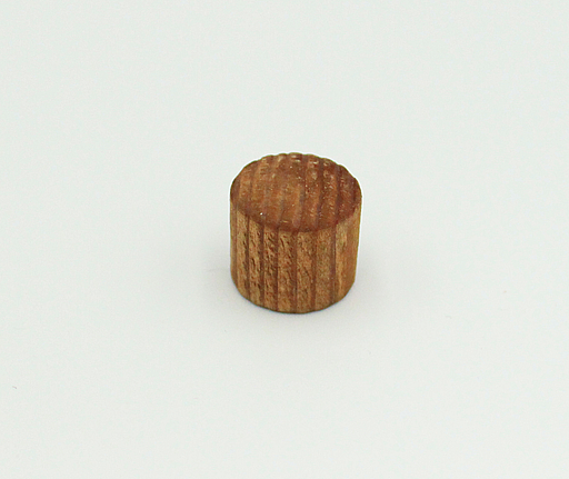 Dækknap med buet ende Ø15x15 mm, brunbejdset fyrretræ (10 stk)