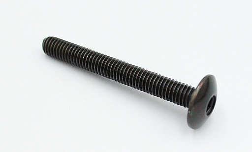 Bolt M6x50 mm med rundt hoved, sort galvaniseret