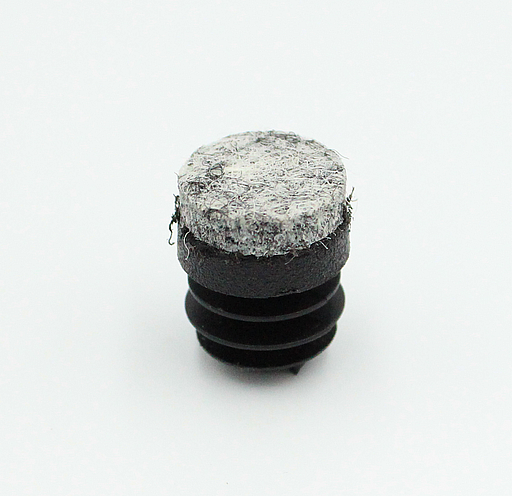 Endeprop til ben rund med filt, sort plastik - flere varianter