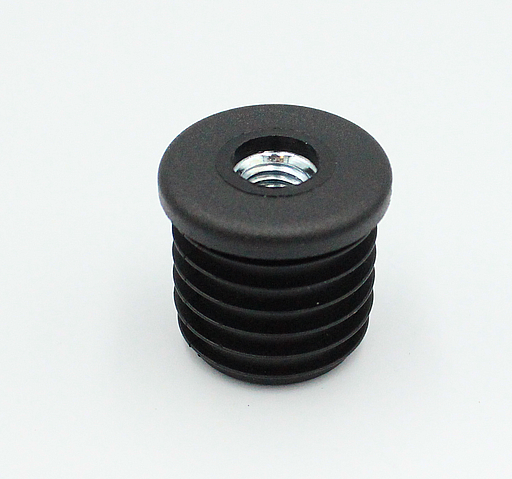 Endeprop til Ø32 mm ben med M10 gevind, sort plastik