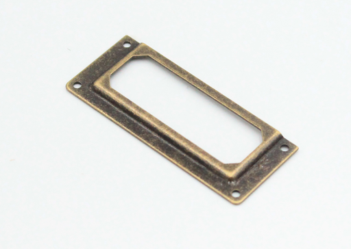 Etiketramme 52x22 mm, antik messingfarvet