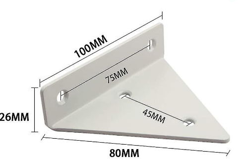 Hyldeholder vinkel 80x100x25 mm, FLERE FARVER