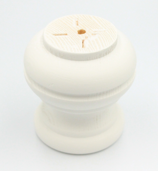 Kommodeben Ø81x85 mm, hvidmalet fyrretræ